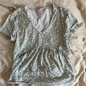 Floral V-Neck Women Top